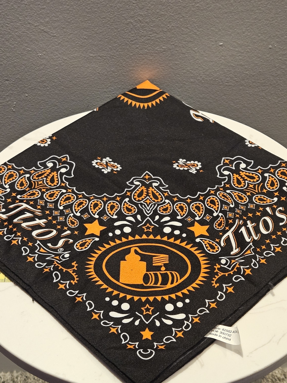 Tito's Black & Orange Paisley Promotional Bandana